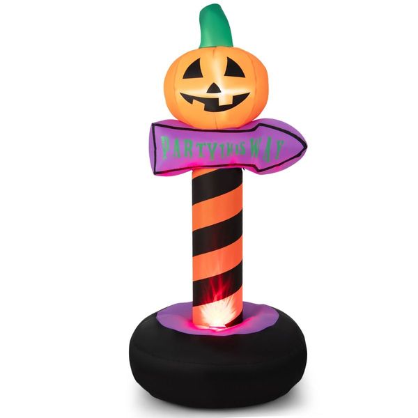 180 cm Halloween Inflatable Pumpkin Road Sign for Backyard & Garden