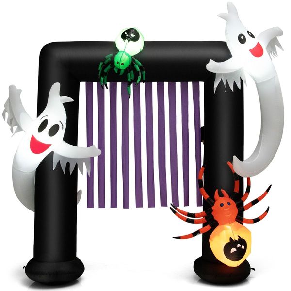 230CM Halloween Inflatable Archway with 2 Haunted Ghosts & 2 Spiders