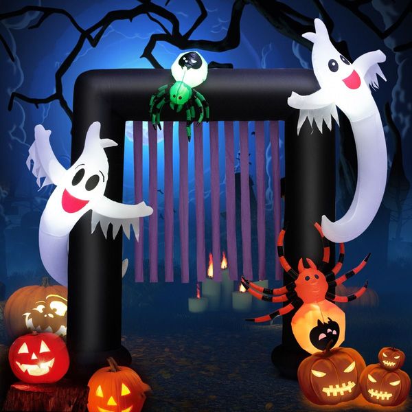 230CM Halloween Inflatable Archway with 2 Haunted Ghosts & 2 Spiders