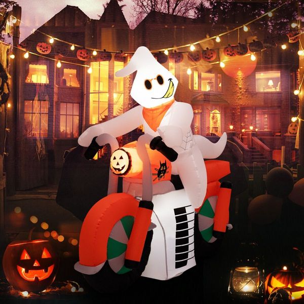 155CM Tall Halloween Inflatable Ghost Riding on Motor Bike