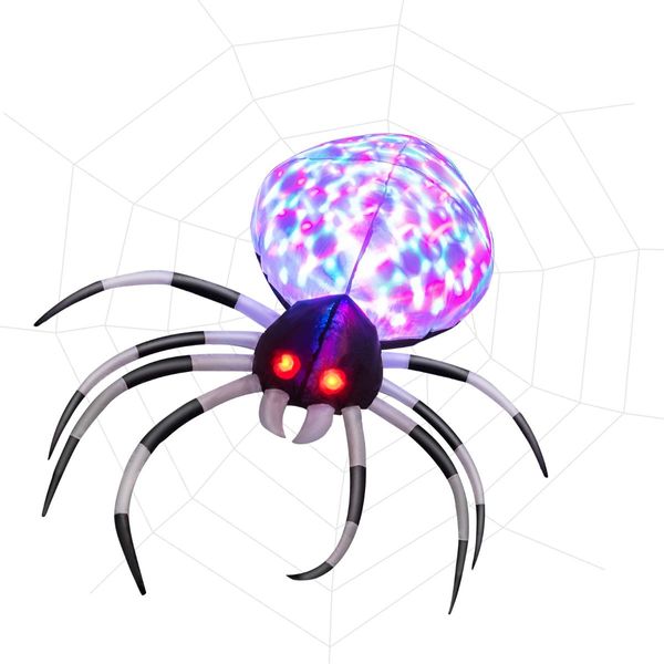 105CM Wall Halloween Inflatable Spider with Multi-colour Lights