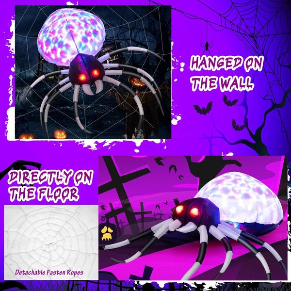 105CM Wall Halloween Inflatable Spider with Multi-colour Lights