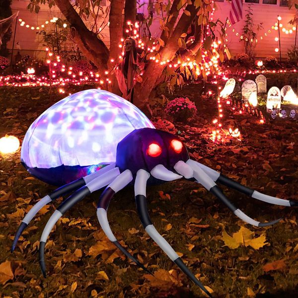 105CM Wall Halloween Inflatable Spider with Multi-colour Lights