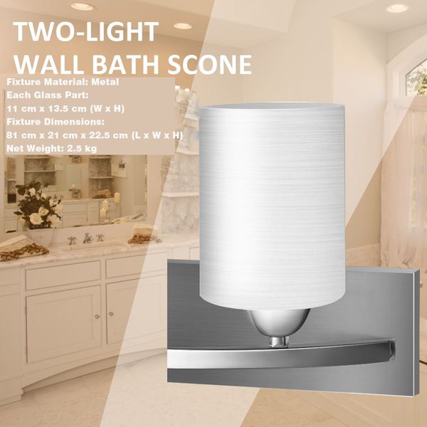 Wall Mounted Vanity Lamp with White Glass Shade for Bedroom/Living Room