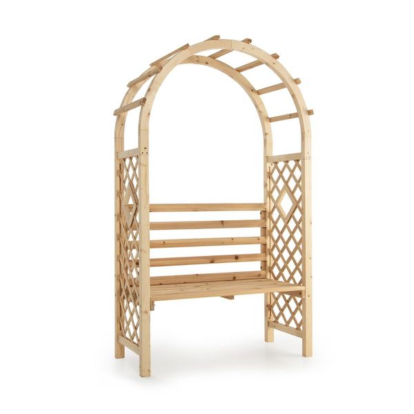 Wooden Garden Arbor with Relaxing Bench for Wedding & Party