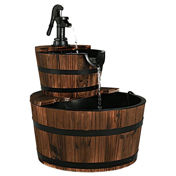 2 Tier Fountain Barrel for Garden