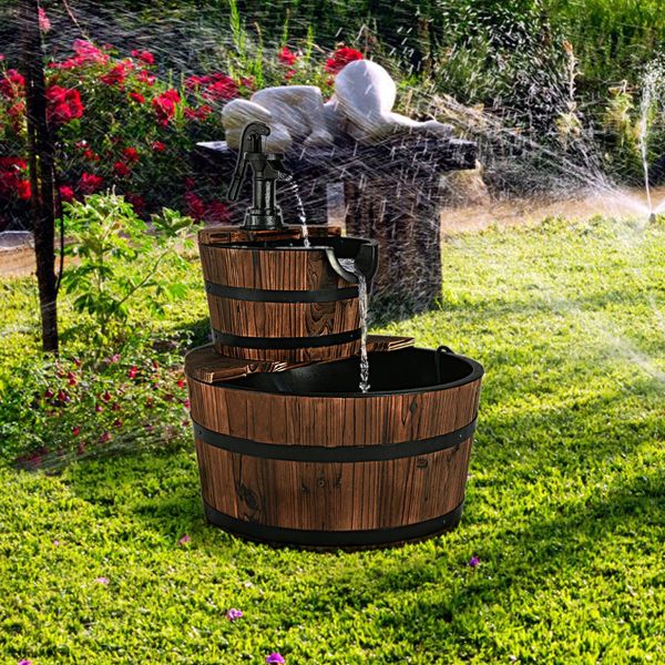 2 Tier Fountain Barrel for Garden