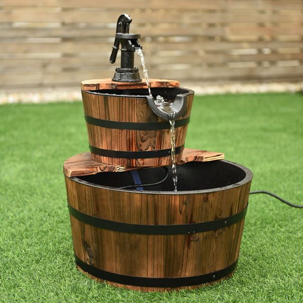 2 Tier Fountain Barrel for Garden