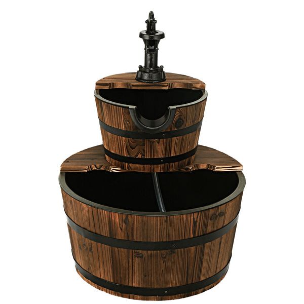 2 Tier Fountain Barrel for Garden