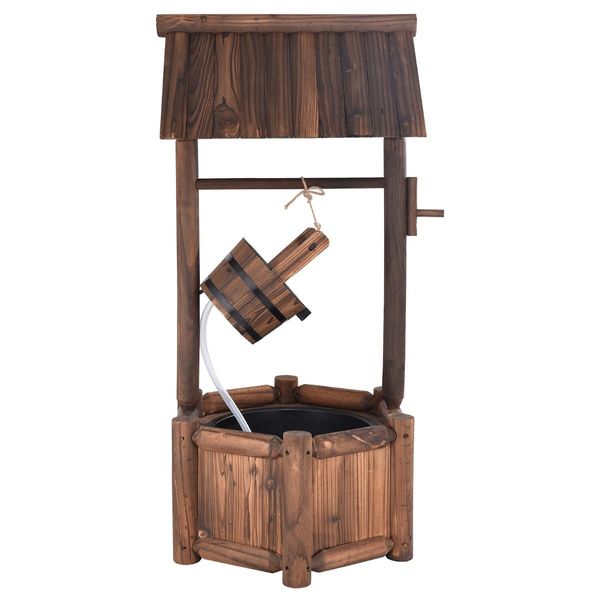 Wooden Water Fountain with Electric Pump for Decor/Patio