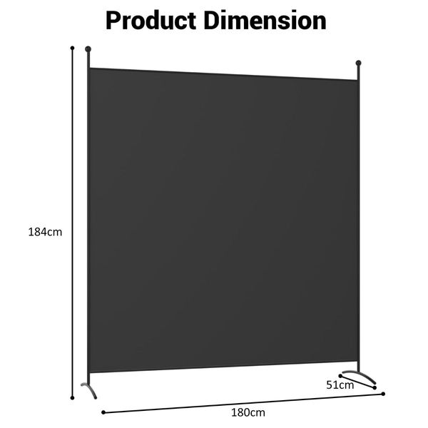 Single Panel Room Divider with Curved Support Feet for Home/Office