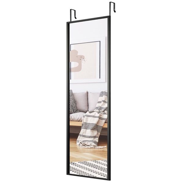 Full length Mirror with Height Adjusting Hanging Hooks for Bedroom