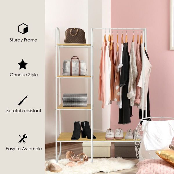 Free Standing Storage Organizer with Shelves for Bedroom/ Living Room