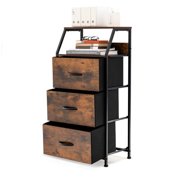 Organizing Dresser Unit with 3 Removable Drawers for Bedroom, Living Room