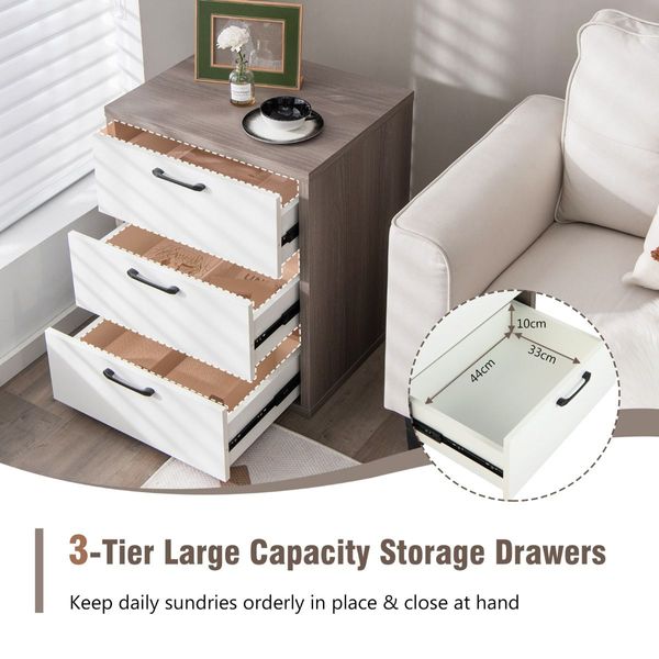 Modern Storage Organizer with 3 Pull-out Drawers for Living room, Bedroom