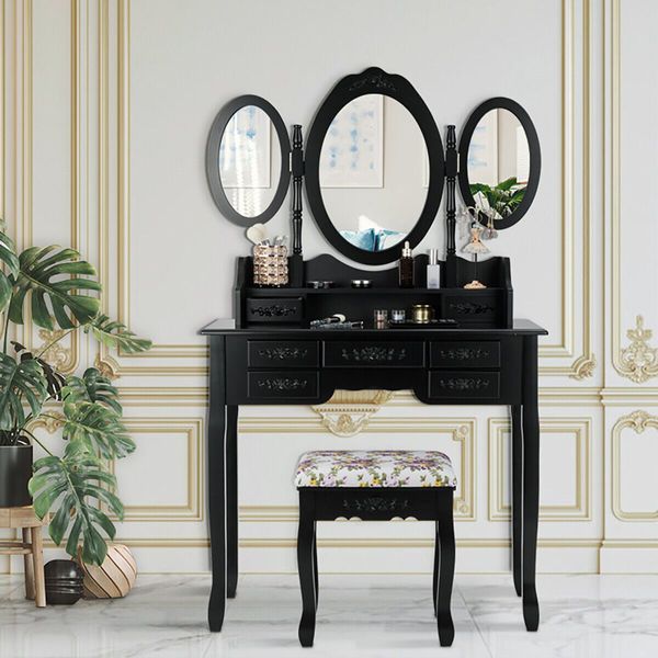 Dressing Table Set with Makeup Desk & Stool