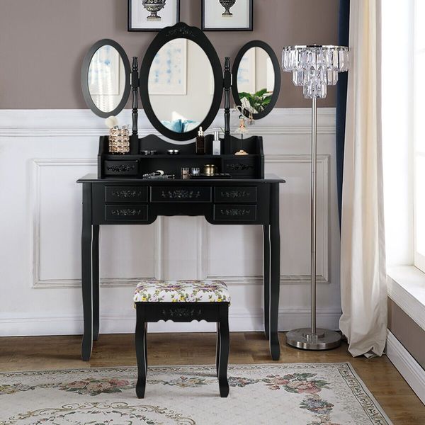 Dressing Table Set with Makeup Desk & Stool