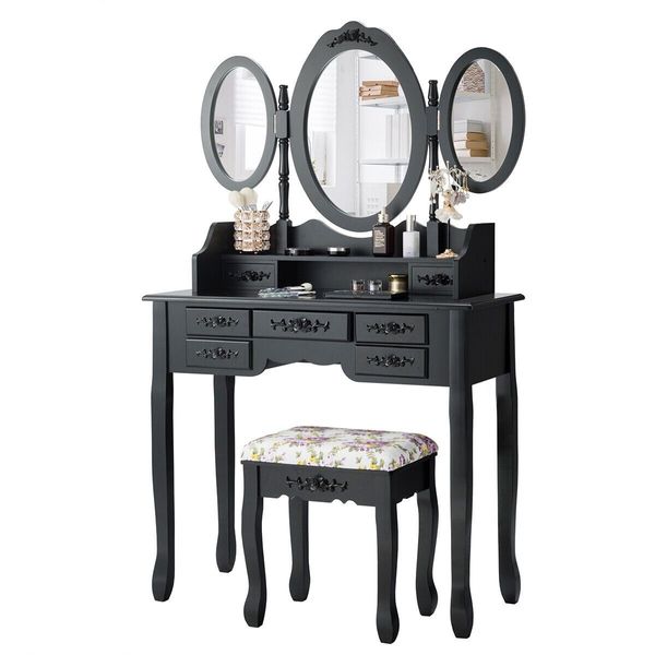 Dressing Table Set with Makeup Desk & Stool