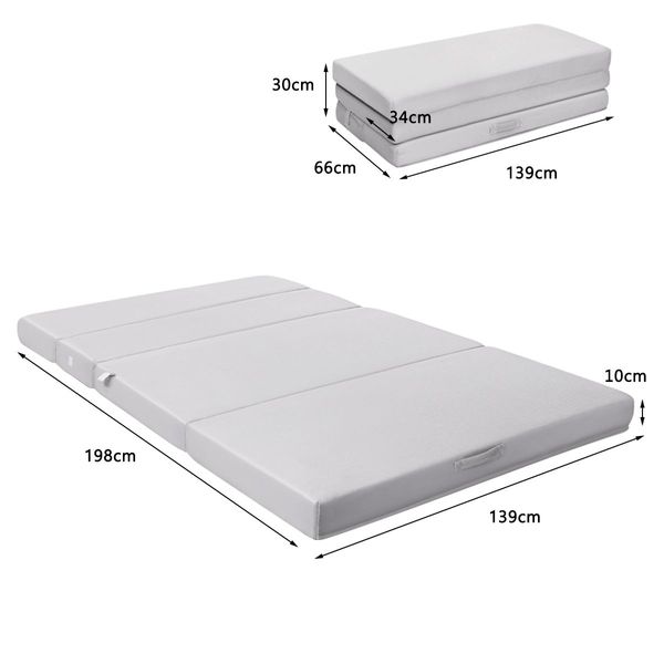 4-Fold Folding Sleeping Mat Sofa Bed with Smooth Zipper for Single/King Single /Double/Queen