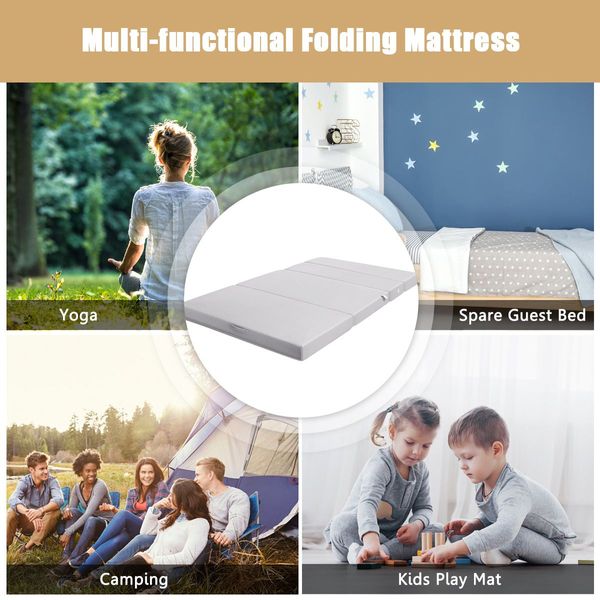 4-Fold Folding Sleeping Mat Sofa Bed with Smooth Zipper for Single/King Single /Double/Queen