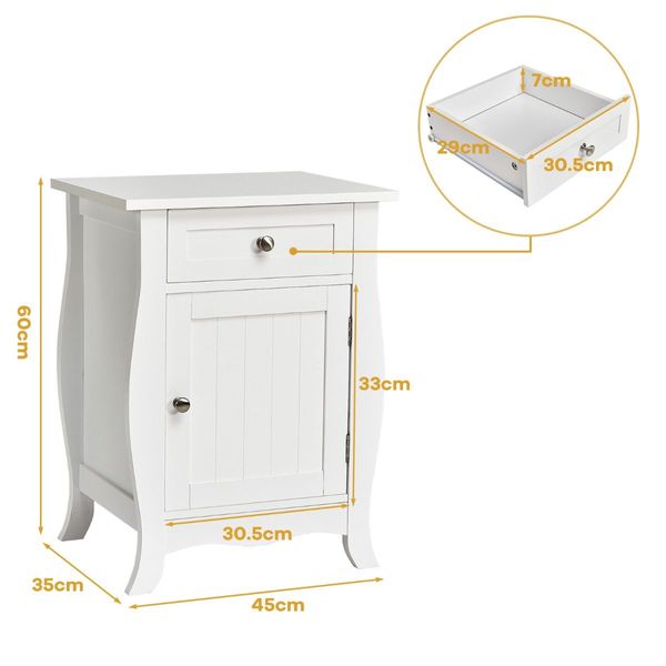 Accent Table with Single-Door Cabinet and Drawer