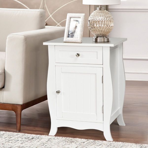 Accent Table with Single-Door Cabinet and Drawer