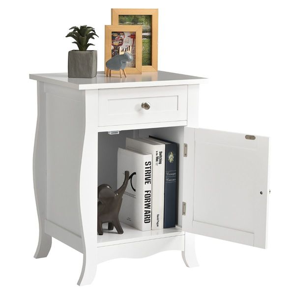 Accent Table with Single-Door Cabinet and Drawer