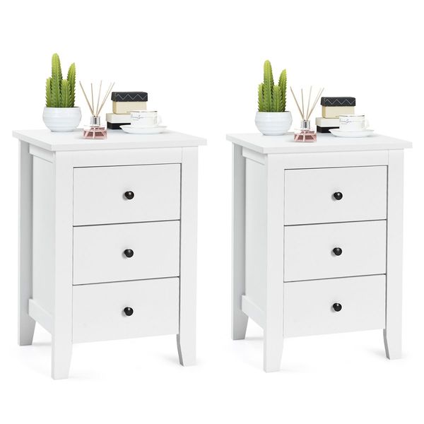 Bedside Table with 3 Drawers for Living Room and Bedroom