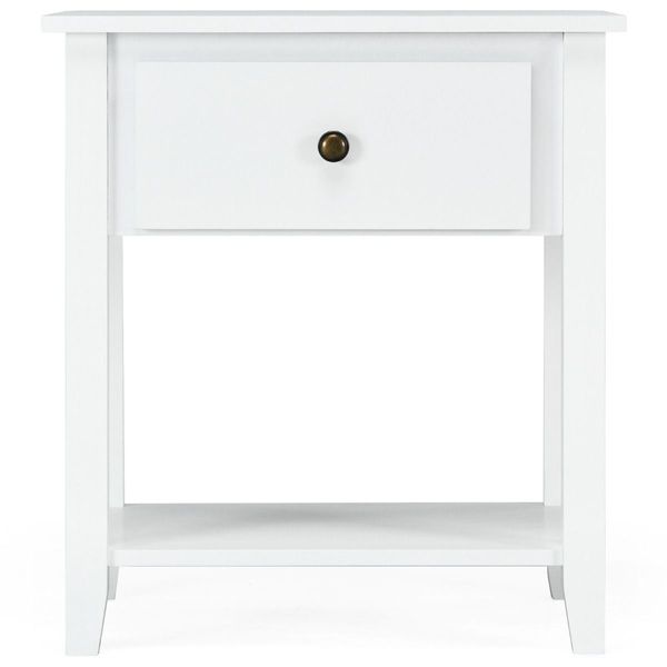 Bedside Tables with Drawer and Storing Shelf for Bedroom/Living Room/Bathroom/Office