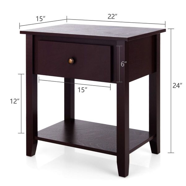 Bedside Tables with Drawer and Storing Shelf for Bedroom/Living Room/Bathroom/Office