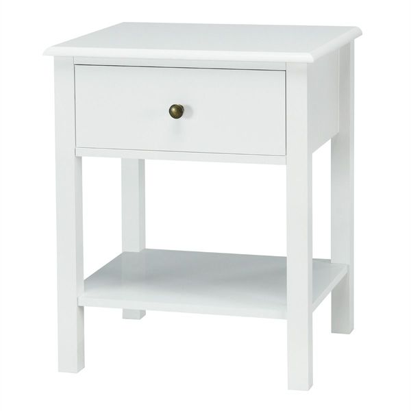 Modern Nightstand with Drawer and Shelf for Bedroom