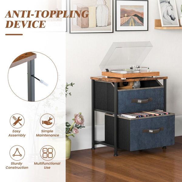 Multifunctional Bed Side Table with Anti-toppling Device for Bedroom