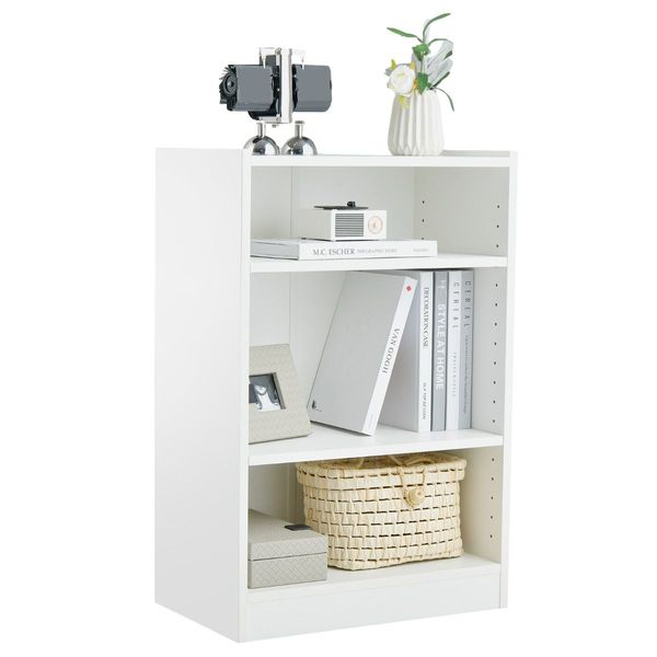 Floor Standing Bookshelf with Adjustable Shelves for Living Room