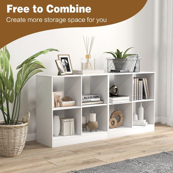 4-Cube Bookcase with 2 Anti-Tipping Kits for Office