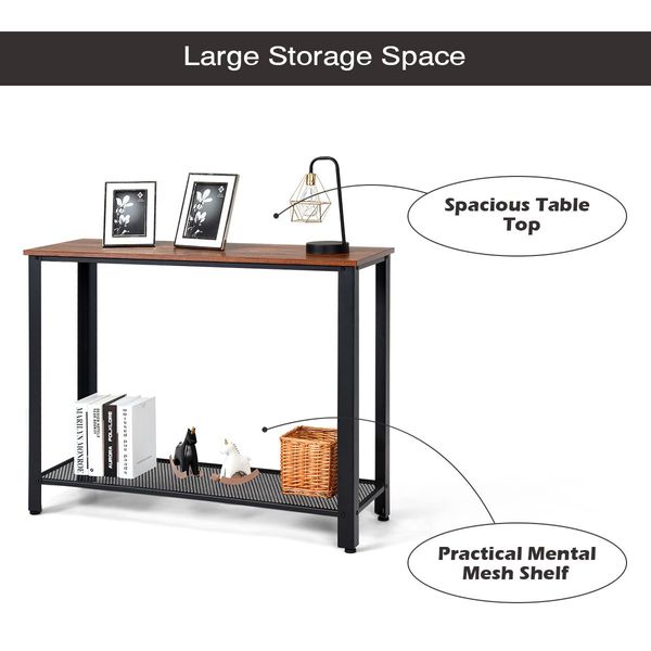 Console Table with Non-Slip Adjustable Foot Pads for Hallway