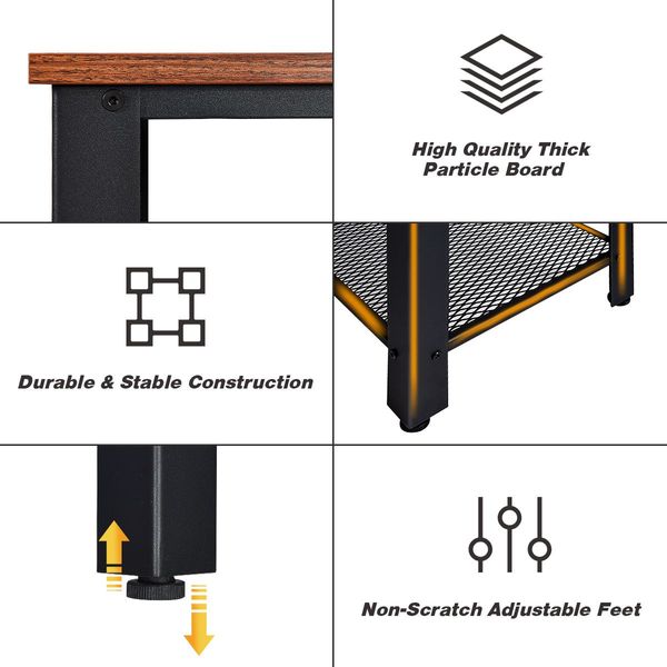 Console Table with Non-Slip Adjustable Foot Pads for Hallway