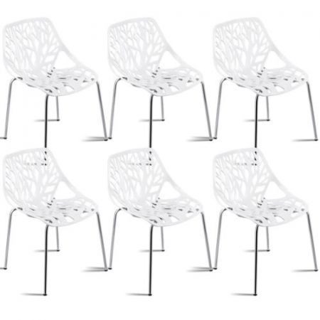 Set of 6 Modern Dining Chair with Stackable Plastic for Dining Room