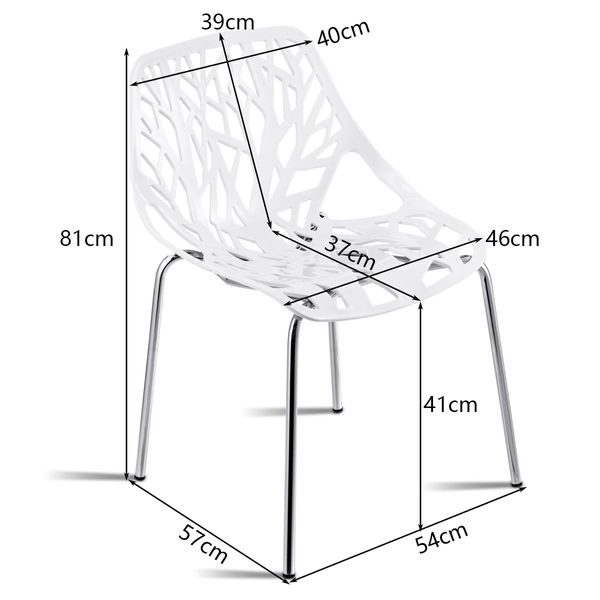 Set of 6 Modern Dining Chair with Stackable Plastic for Dining Room