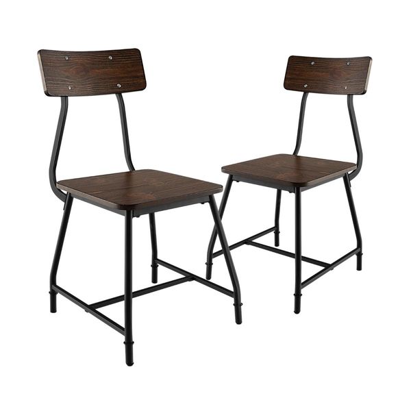 Vintage Dining Chairs Set of 2 with  Wood & Metal for Cafe/ Kitchen