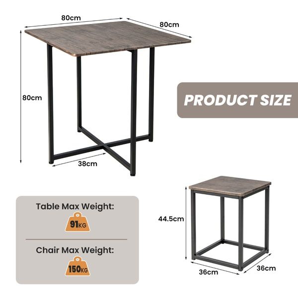 5 Piece Square Dining Table Set for Small Spaces, Apartment