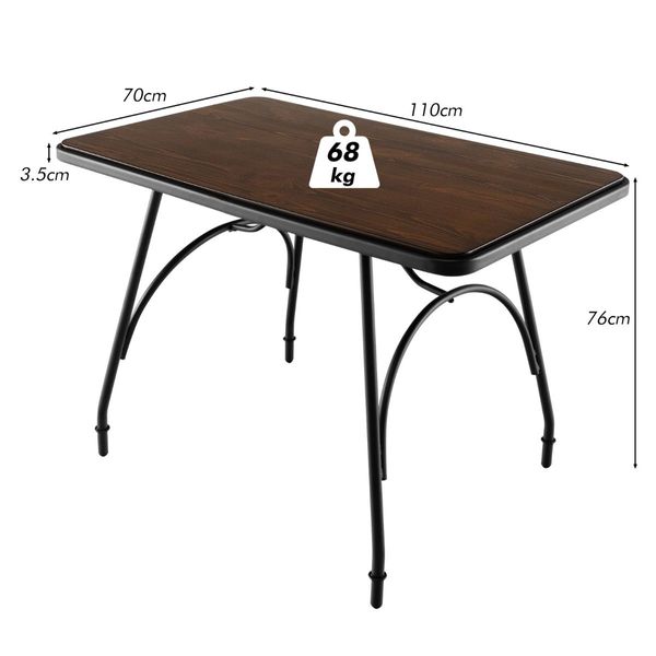 Industrial Dining Table Kitchen with Wood & Steel Frame for Dining Room