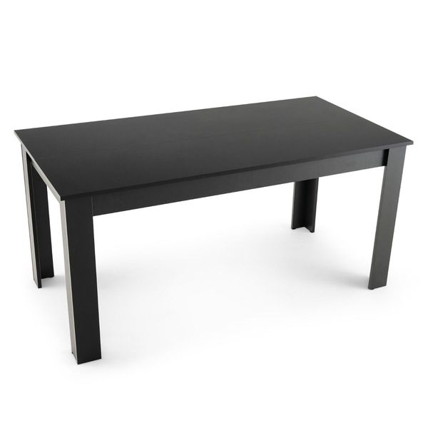 160 CM Modern Extension Dining Table with Sturdy L-shaped Legs