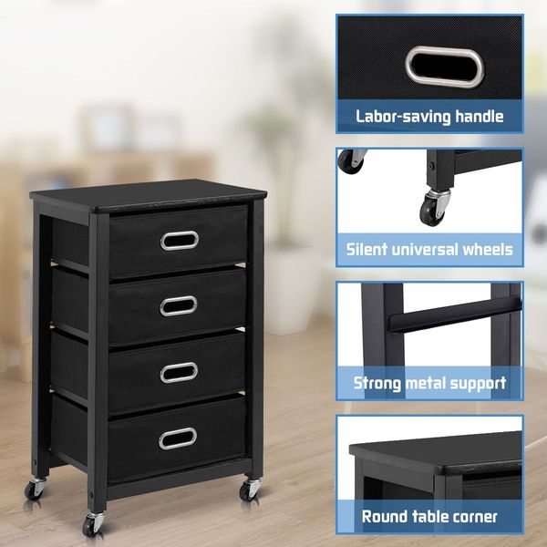 Heavy Duty Rolling File Cabinet with 4 Drawers