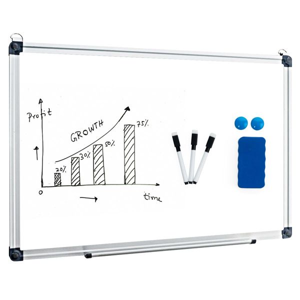 Wall Mounted Dry Erase Board with 3 Dry Erase Markers