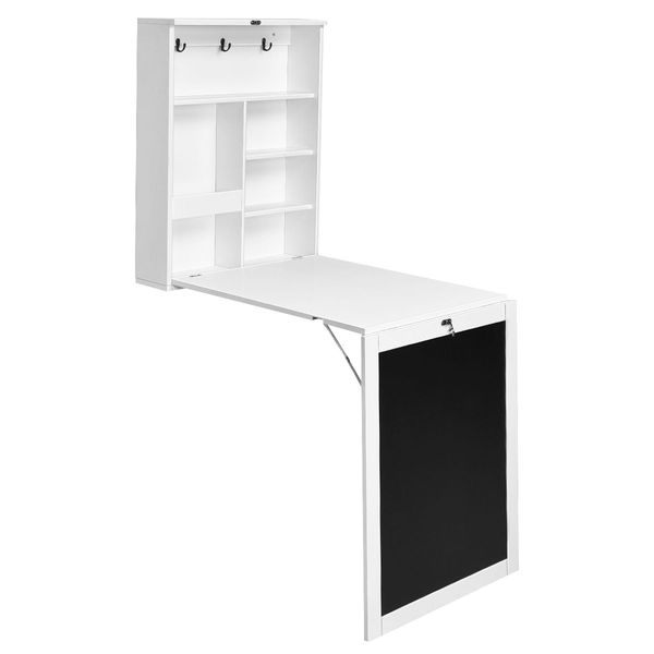 Fold Out Convertible Desk with  Blackboard for Office