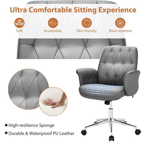 Modern Ergonomic Leisure Chair with Padded Armrests