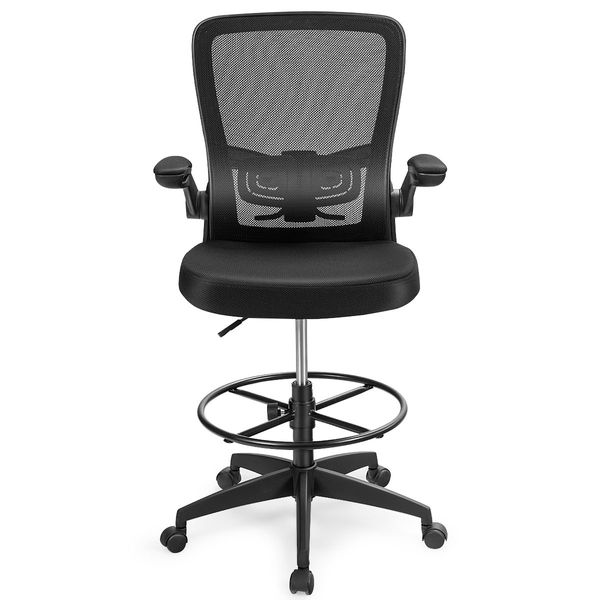 Ergonomic Drafting Chair with Flip-Up Armrest