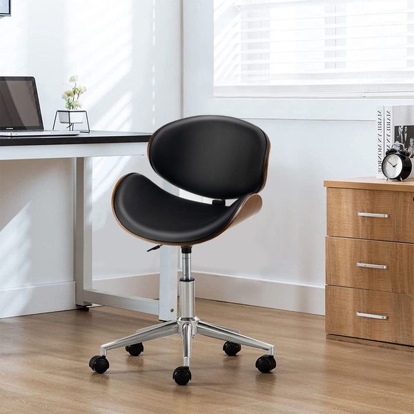 Modern Computer Chair with Curved Swivel Seat for Home & Office