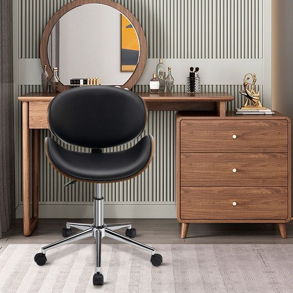 Modern Computer Chair with Curved Swivel Seat for Home & Office