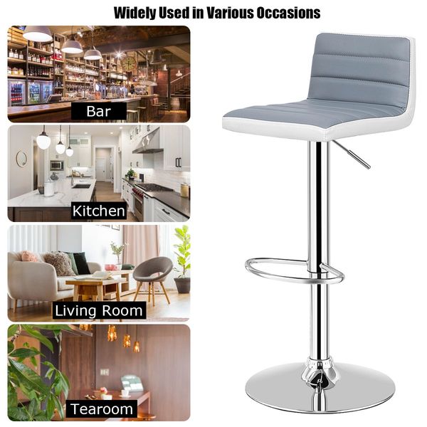 Modern Swivel Adjustable Armless Barstools with Comfortable Design for Kitchen